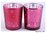 Kerzenhalter Glas, Sternenglanz, pink-bordeaux, 7x6 cm, 1Stück