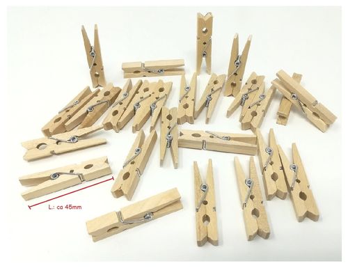 Wäscheklammern Holz L: 45mm, 25 Stück