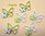 Schmetterlinge aus Holz, weiß hellgrün, Streudeko, 60 Stück